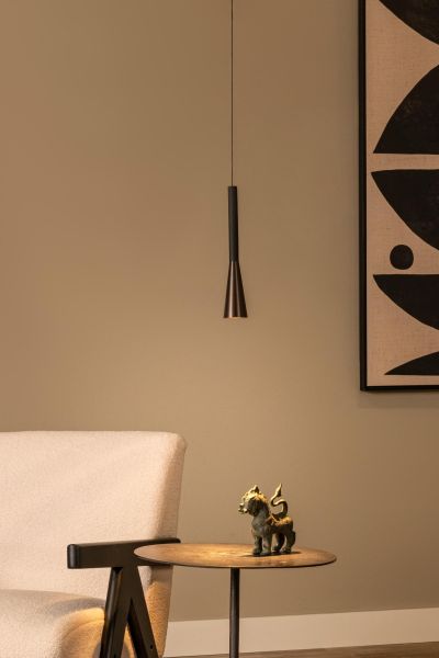 Lucide JOAKIM - Pendant light - Ø 7,7 cm - LED Dim. - CCT - 1x7W 2700K/4000K - With replaceable LED module - Coffee - Premium